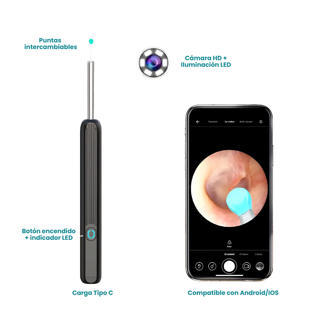 Limpiador de Oído con Cámara